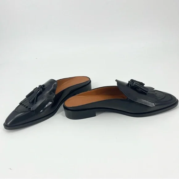 EVERLANE The Modern Tassel Loafer Mule in Black Italian Leather Slip On 8.5 NEW - Picture 6 of 15
